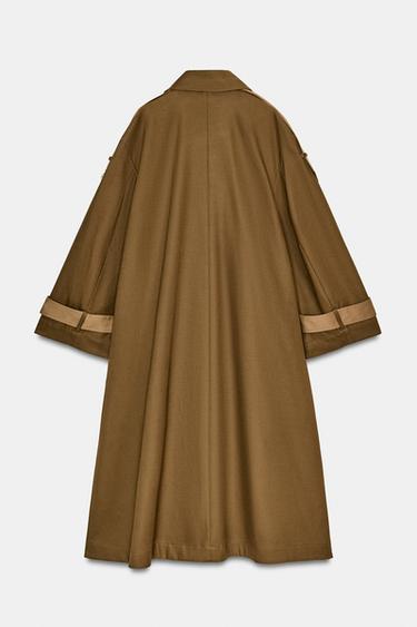 ZW COLLECTION LONG CONTRAST TRENCH COAT - Mid-camel by Zara - Image 7