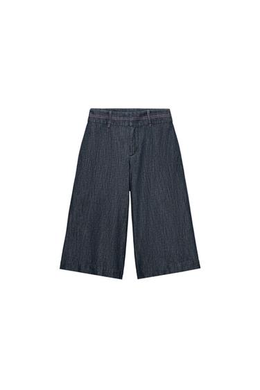 BERMUDA LARGA PESPUNTES CONTRASTE - Azul de Zara