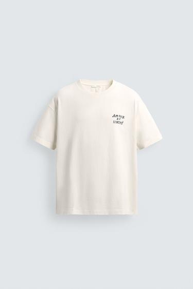 SLOGAN PRINT T-SHIRT - White by Zara