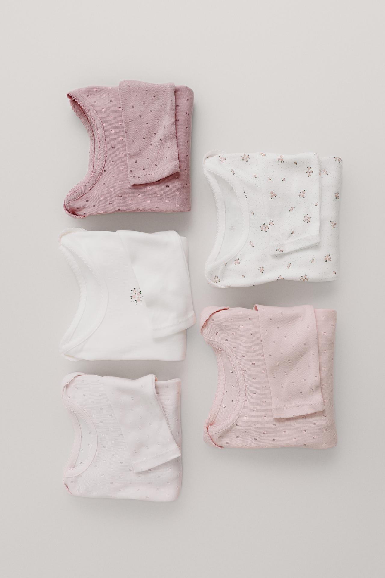 5-PACK OF FLORAL BODYSUITS — Pink