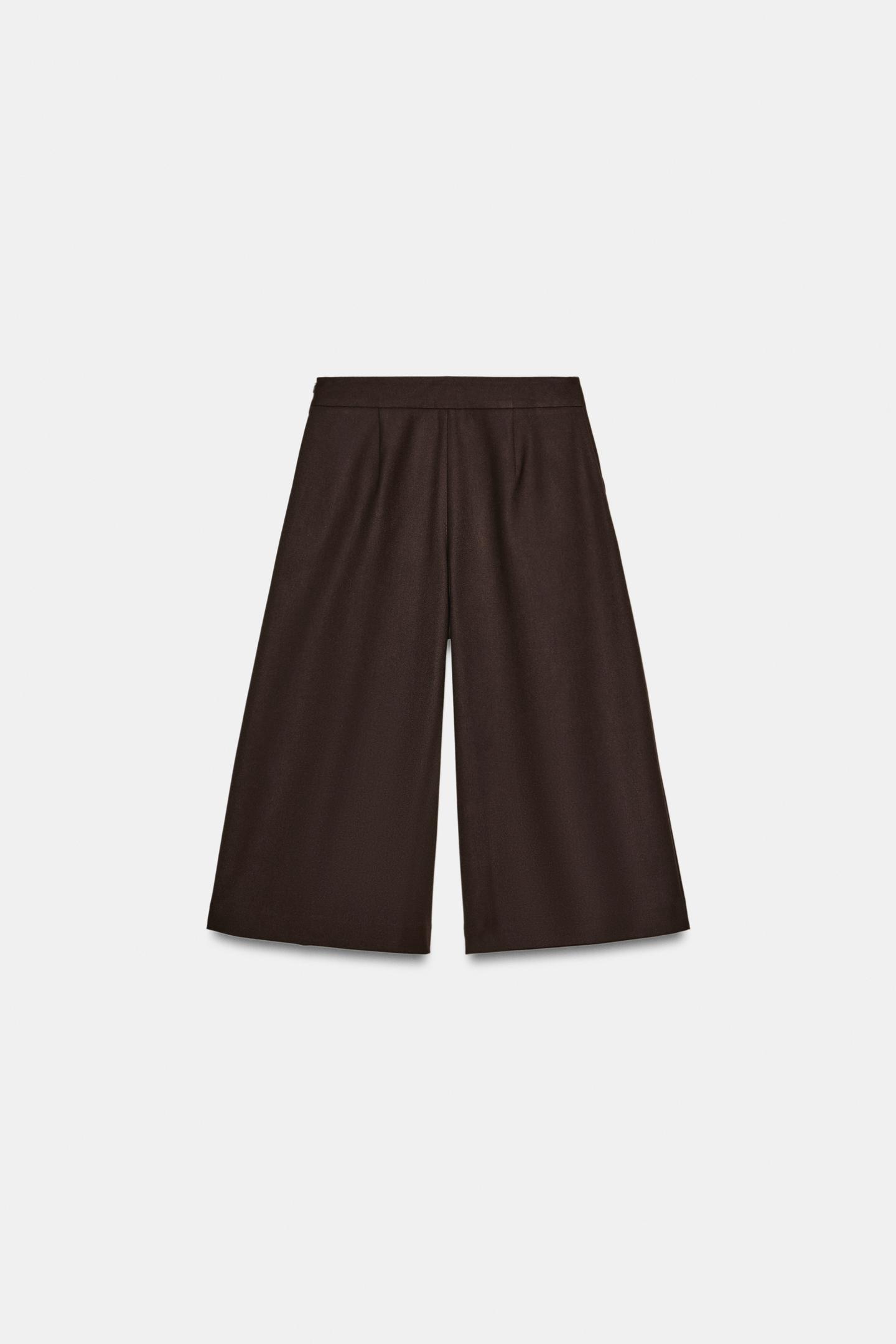 Шорты Zara Pleated Long Bermuda, цвет: Коричневый — фото 6
