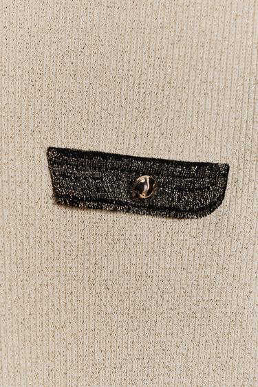 T-SHIRT FIL MÉTALLISÉ TRICOT - Doré de Zara - Image 7