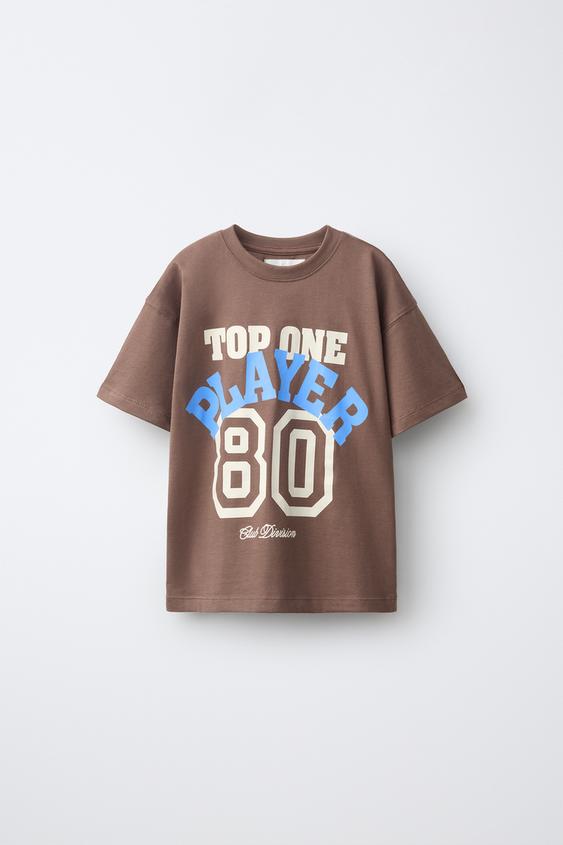 VARSITY PRINT T-SHIRT - Light brown by Zara - Image 0