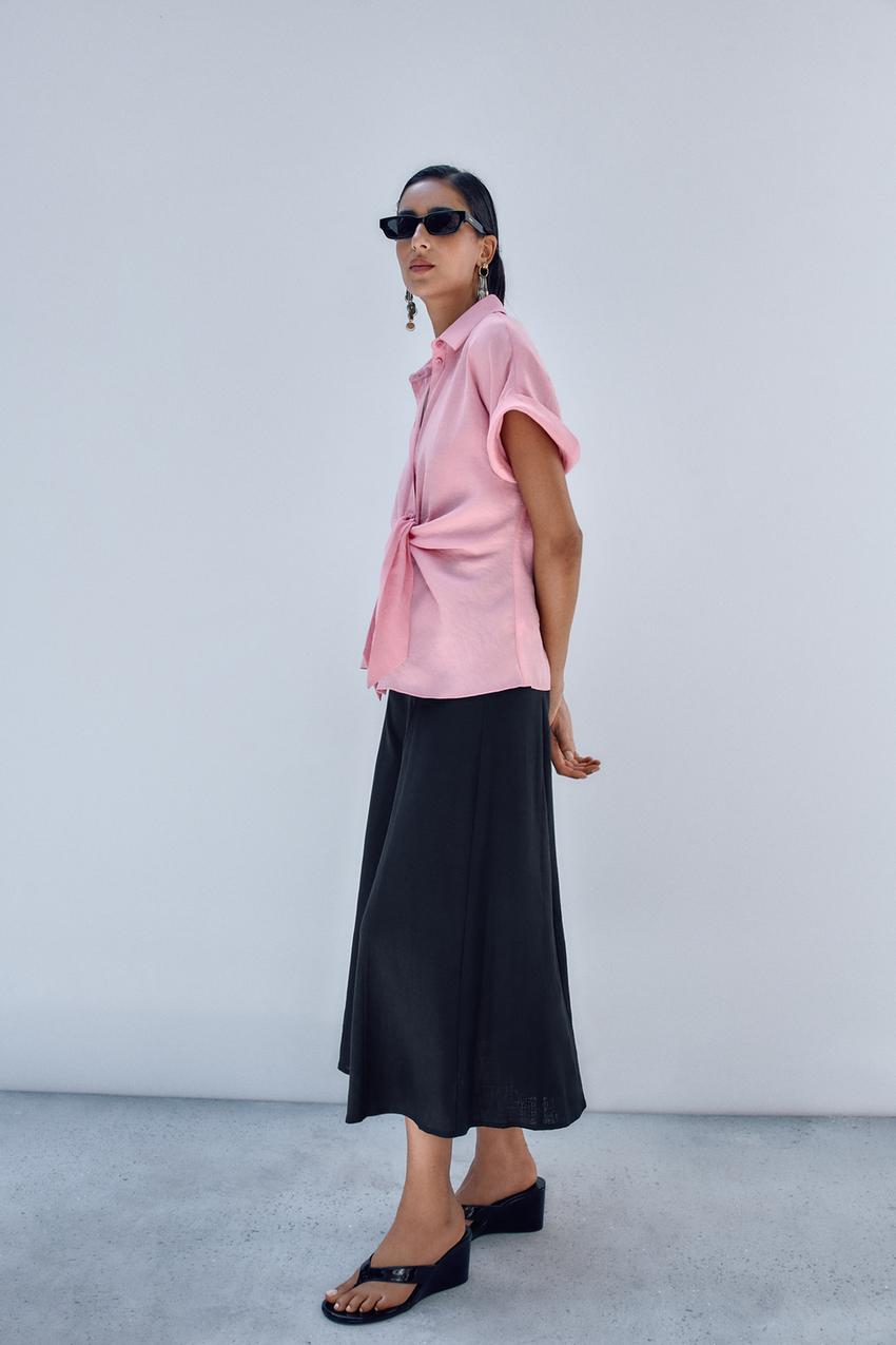 PATENT-EFFECT WEDGE SANDALS