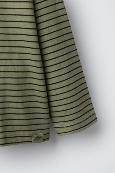 STRIPED LOGO T-SHIRT - Green by Zara - Image 3