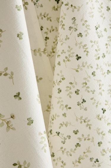 PACK OF FLORAL COTTON TEA TOWELS (PACK OF 2) - Green by Zara - Image 3