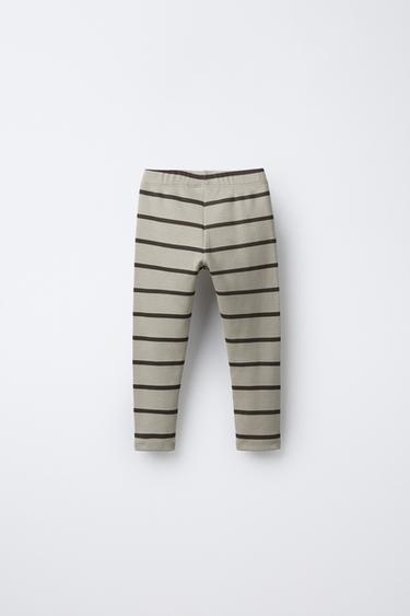 STRIPED RIBBED LEGGINGS - Light beige by Zara - Image 1