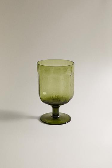 Zara HAMMERED WINE GLASS - 綠色 - 圖片 0