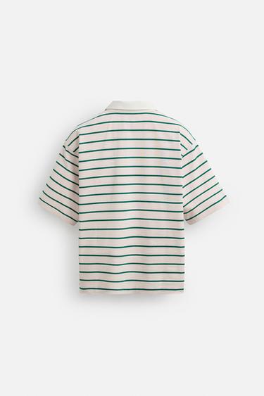 STRIPED RELAXED FIT POLO SHIRT - Pink by Zara - Image 6