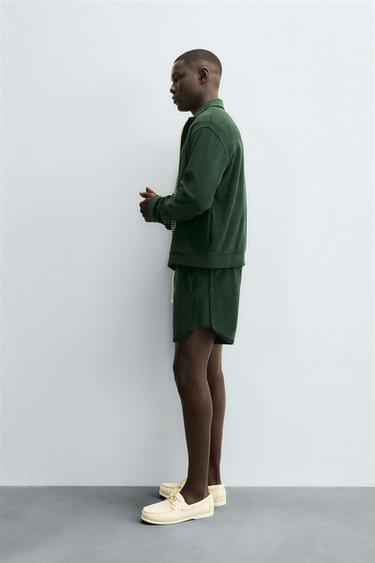 TOWELLING SHORTS - Bottle green by Zara - Image 3