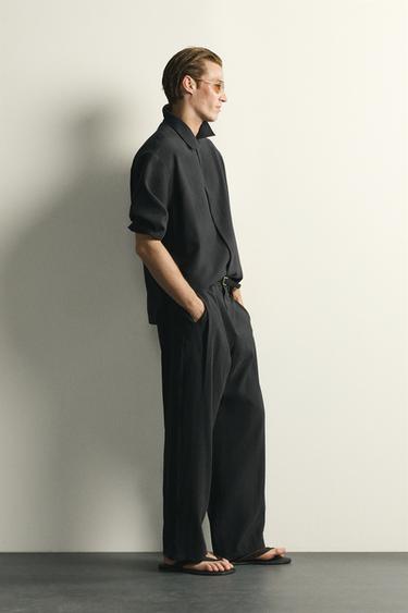 FLOWING TROUSERS WITH SIDE PLEATS - Black by Zara