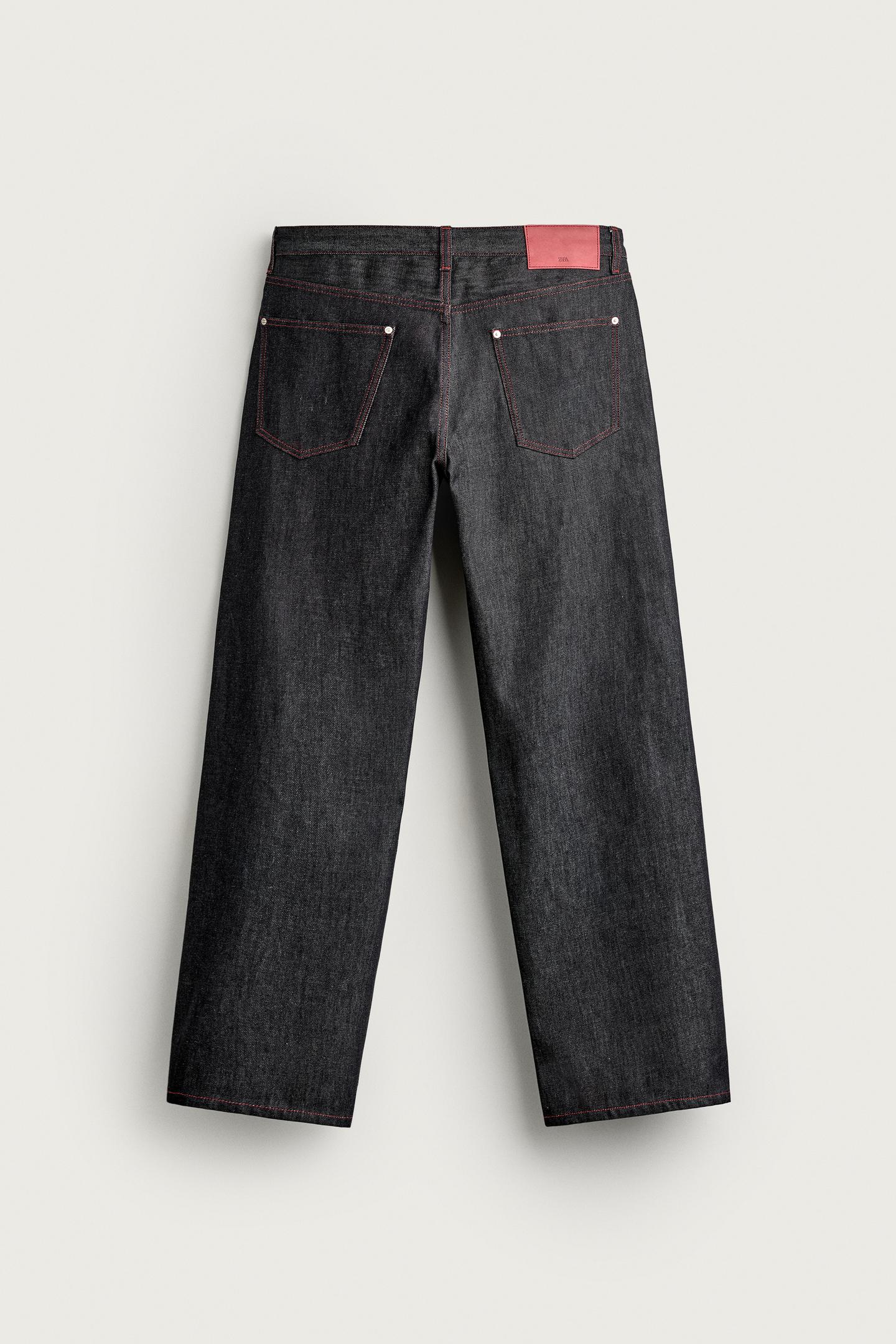 Мужские джинсы Zara Button-Fly Loose-Fit, цвет: Индиго — фото 7