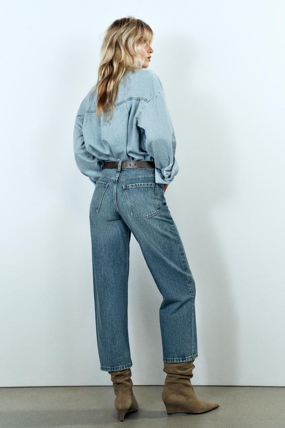 JEAN Z1975 JUPE-CULOTTE TAILLE HAUTE À CEINTURE - Bleu de Zara - Image 5