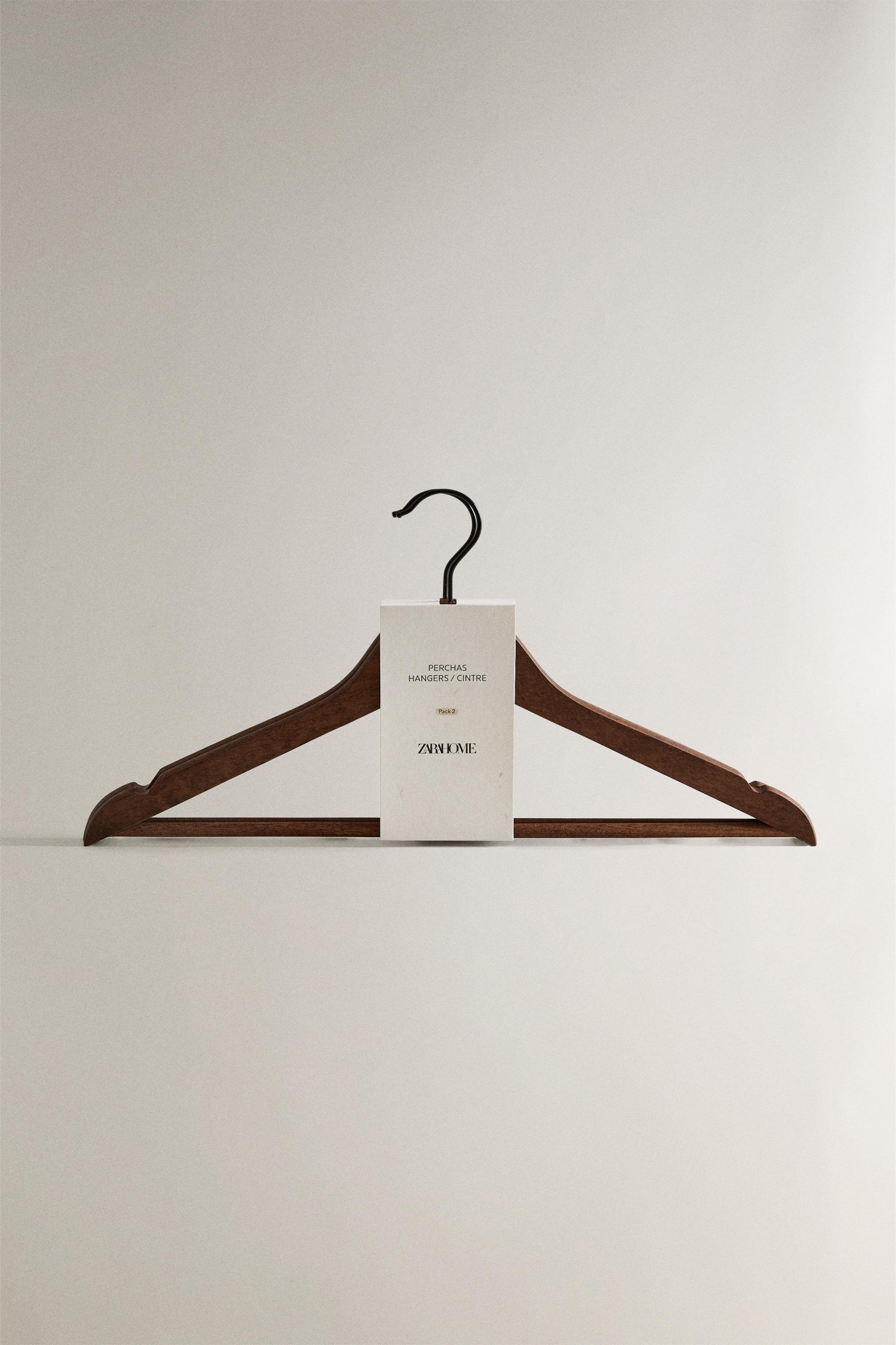 WOOD FINISH SHIRT HANGER PACK (PACK OF 2)