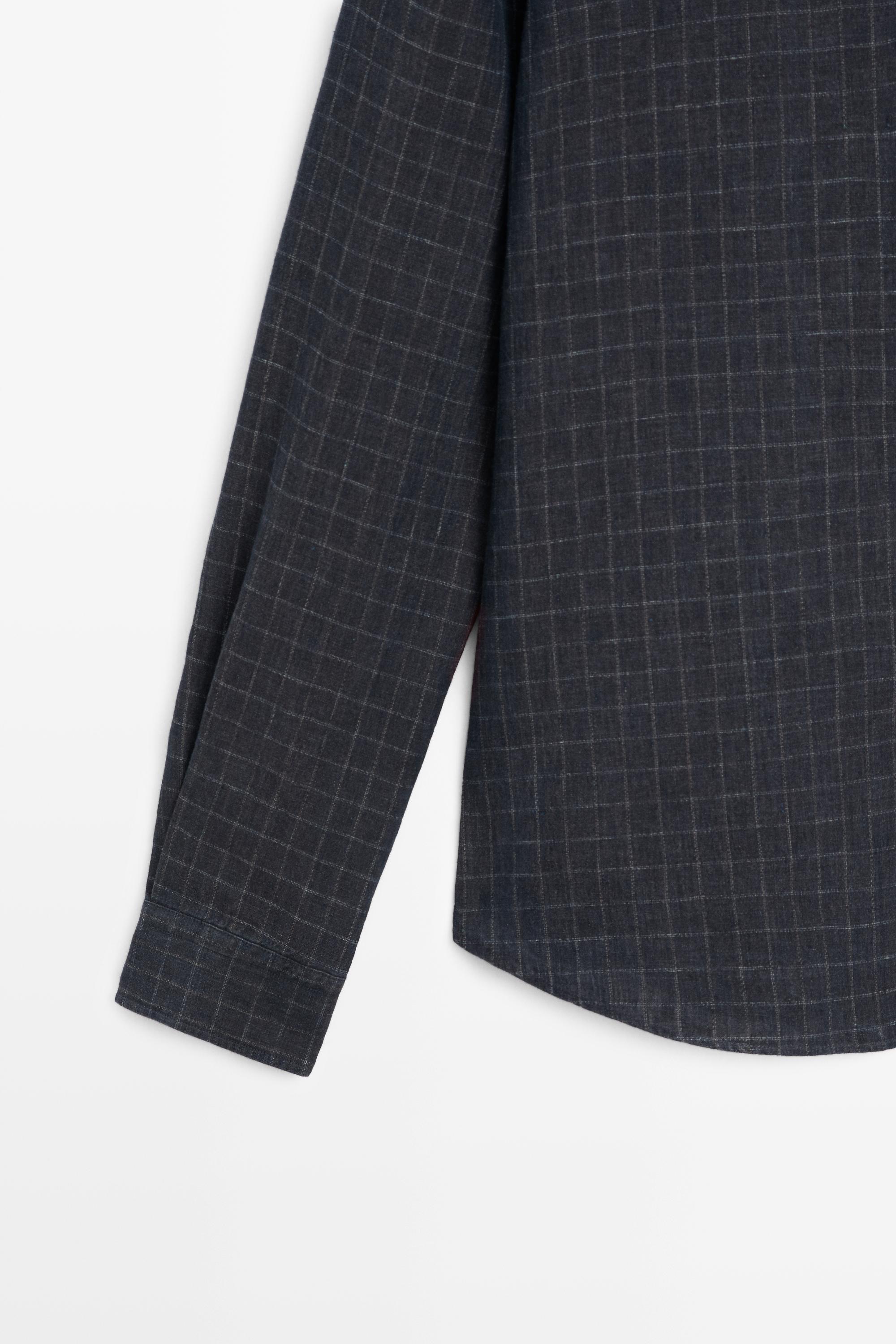 Chemise à carreaux regular fit 100 % lin
