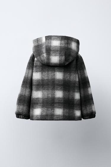 MANTEAU EFFET MOUTON À CARREAUX - Écru / Noir de Zara - Image 3