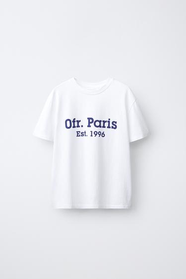 0FR. PARIS X ZARA CONTRAST TEXT T-SHIRT — White 2