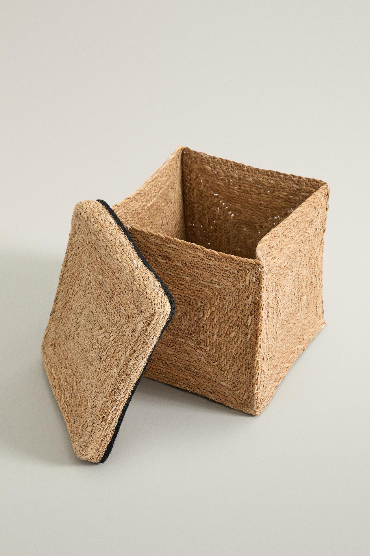 SQUARE BASKET — Light beige