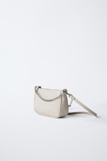 SAC BANDOULIÈRE À CHAÎNE - Blanc écru de Zara - Image 1