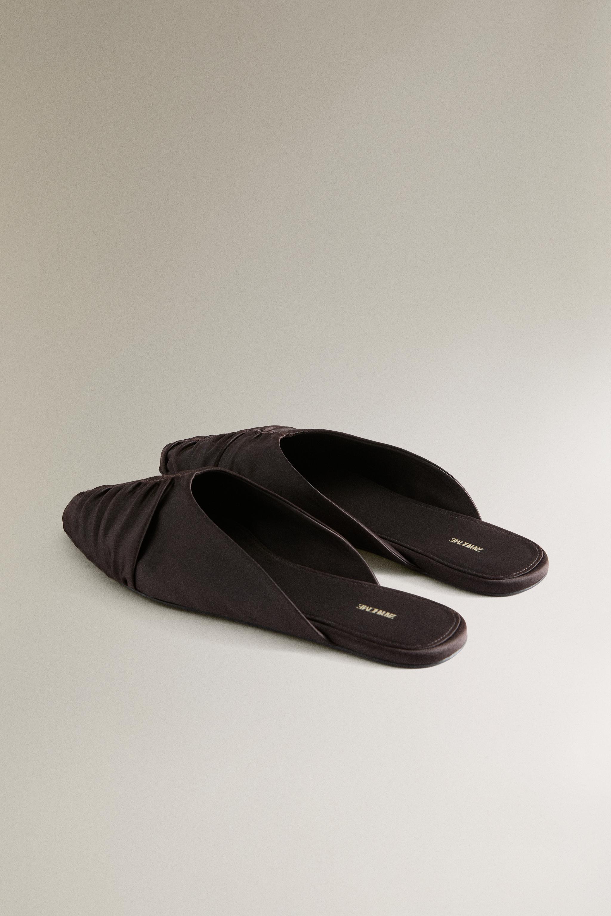 SATEEN PLEATED MULES