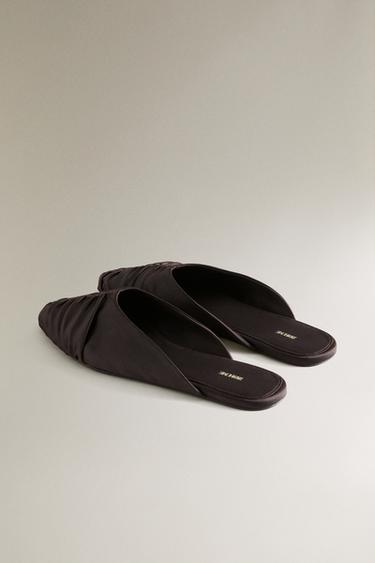 PLEATED SATEEN MULES - Brown by Zara - Image 3
