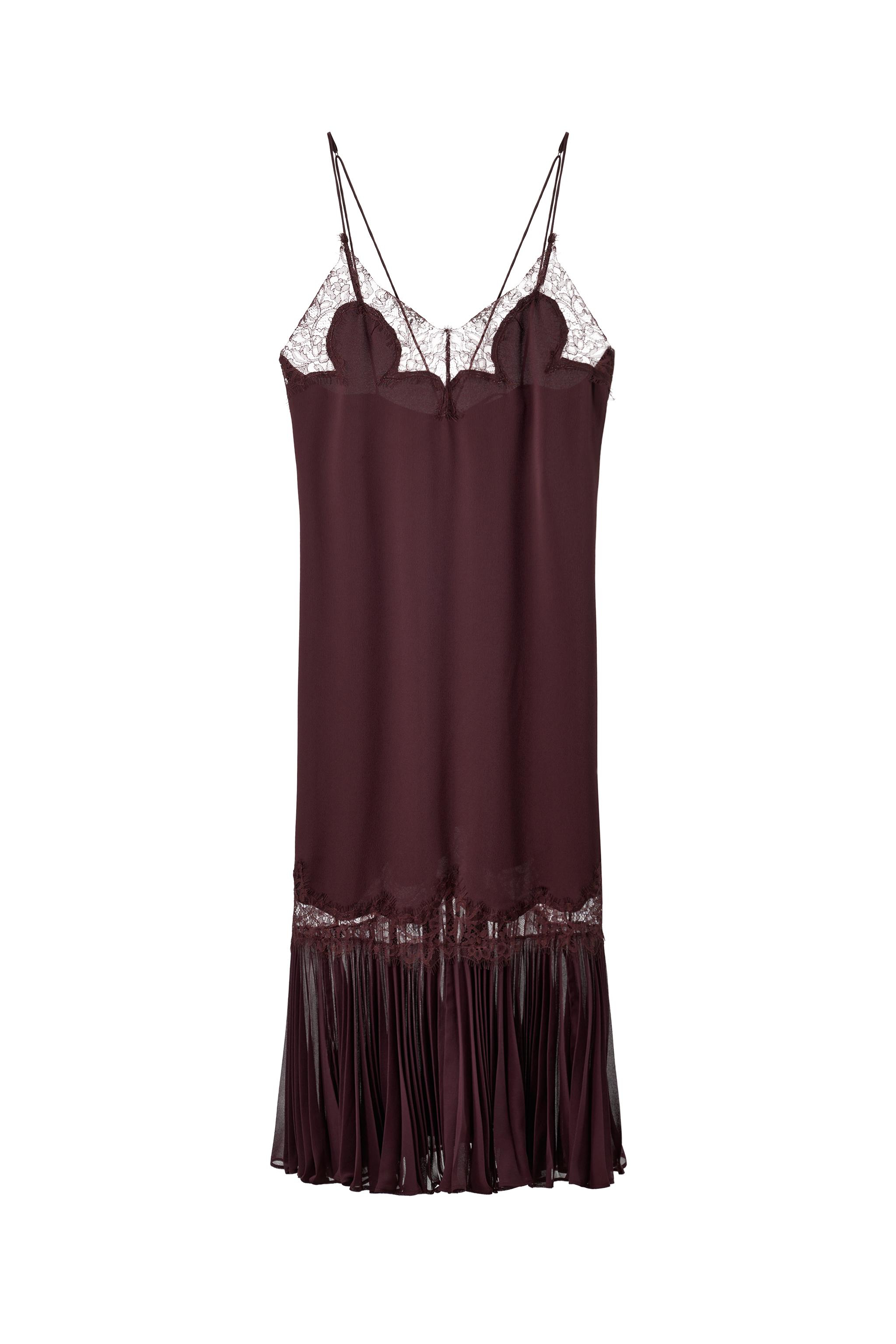 COMBINED PLEATED LACE DRESS