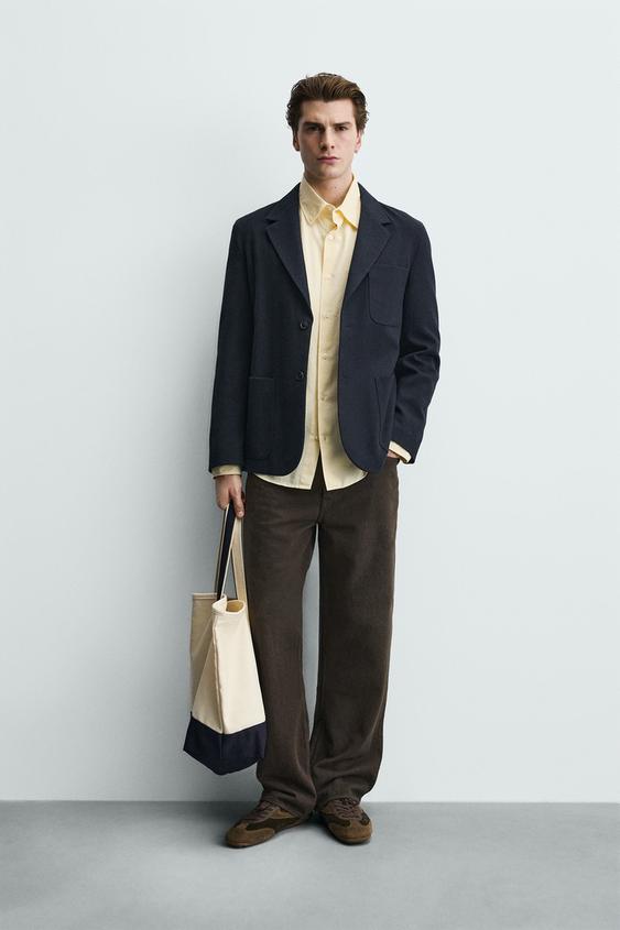 WOOL BLEND POCKET BLAZER