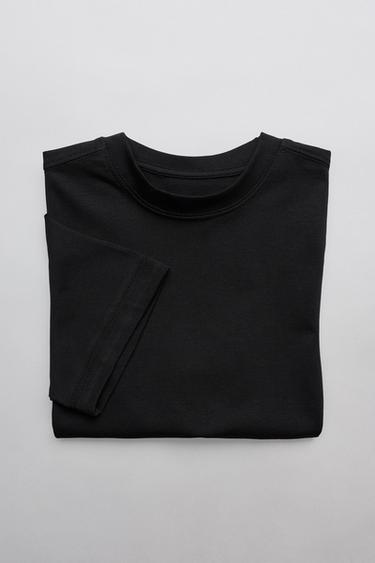 PLAIN MEDIUM WEIGHT T-SHIRT - Black by Zara