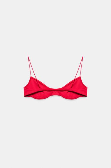 HAUT DE BIKINI UNI À ARMARTURES - Rouge de Zara - Image 4