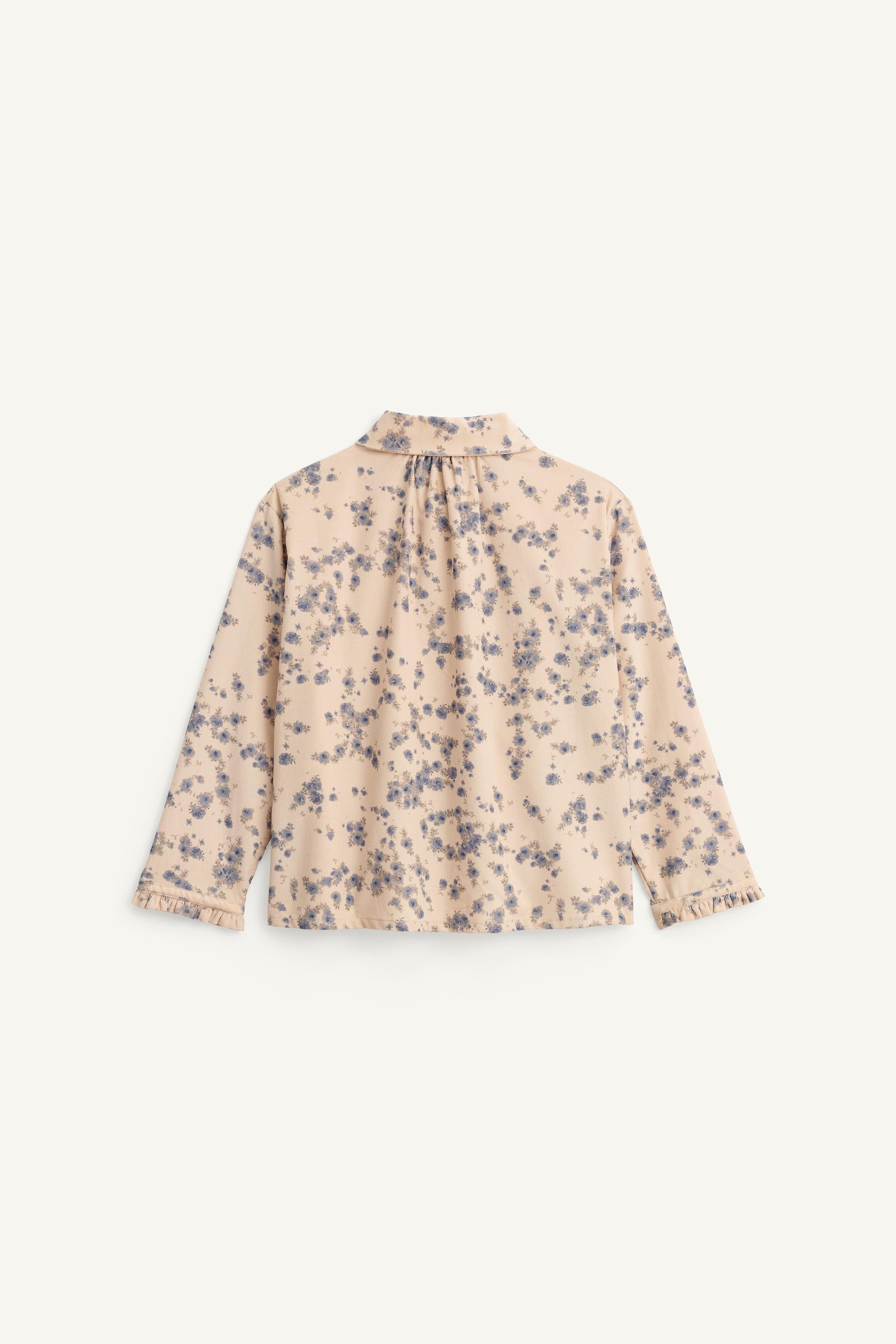 CHEMISE EN VELOURS CÔTELÉ FIN À IMPRIMÉ FLEURI ÉDITION LIMITÉE