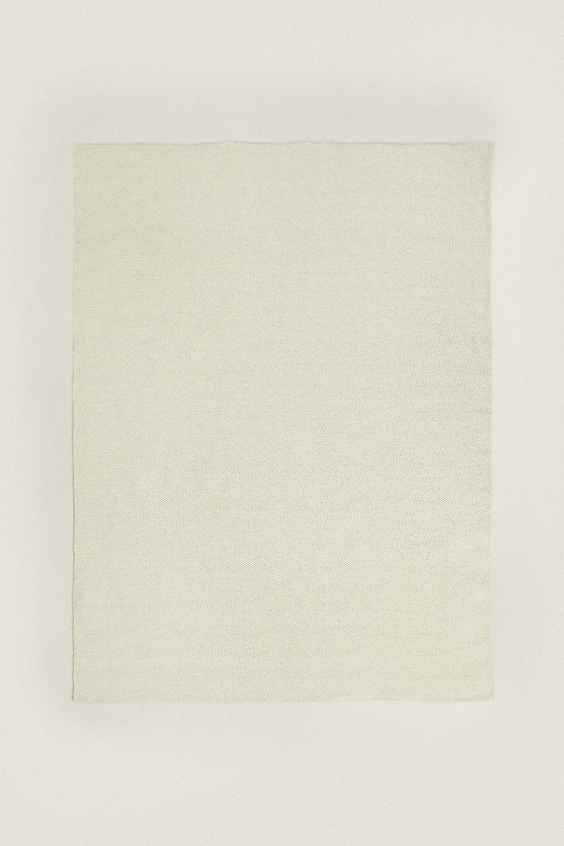 HERRINGBONE WOOL AREA RUG - White | ZARA United States