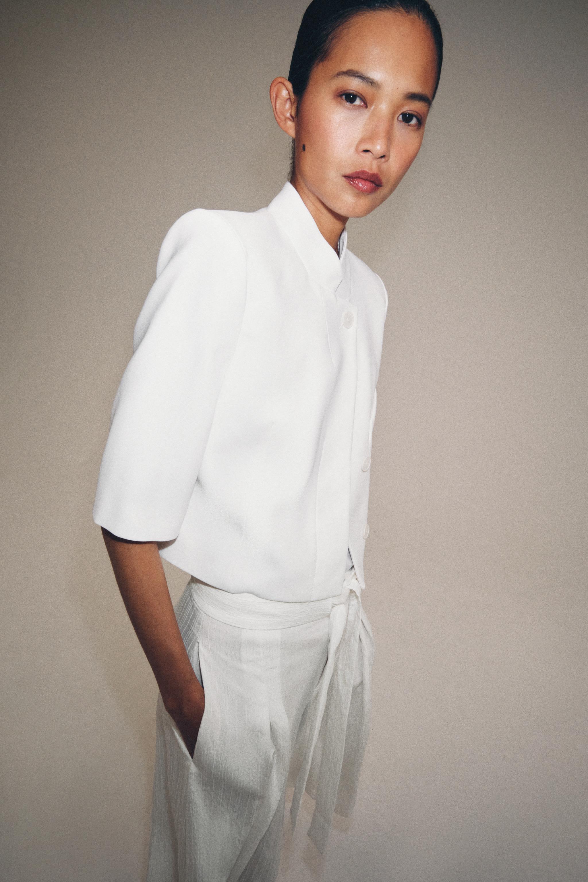 KISA KOLLU CROP BLAZER ZW COLLECTION - Görsel 5