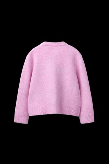 Zara PLAIN KNIT CARDIGAN - Pink