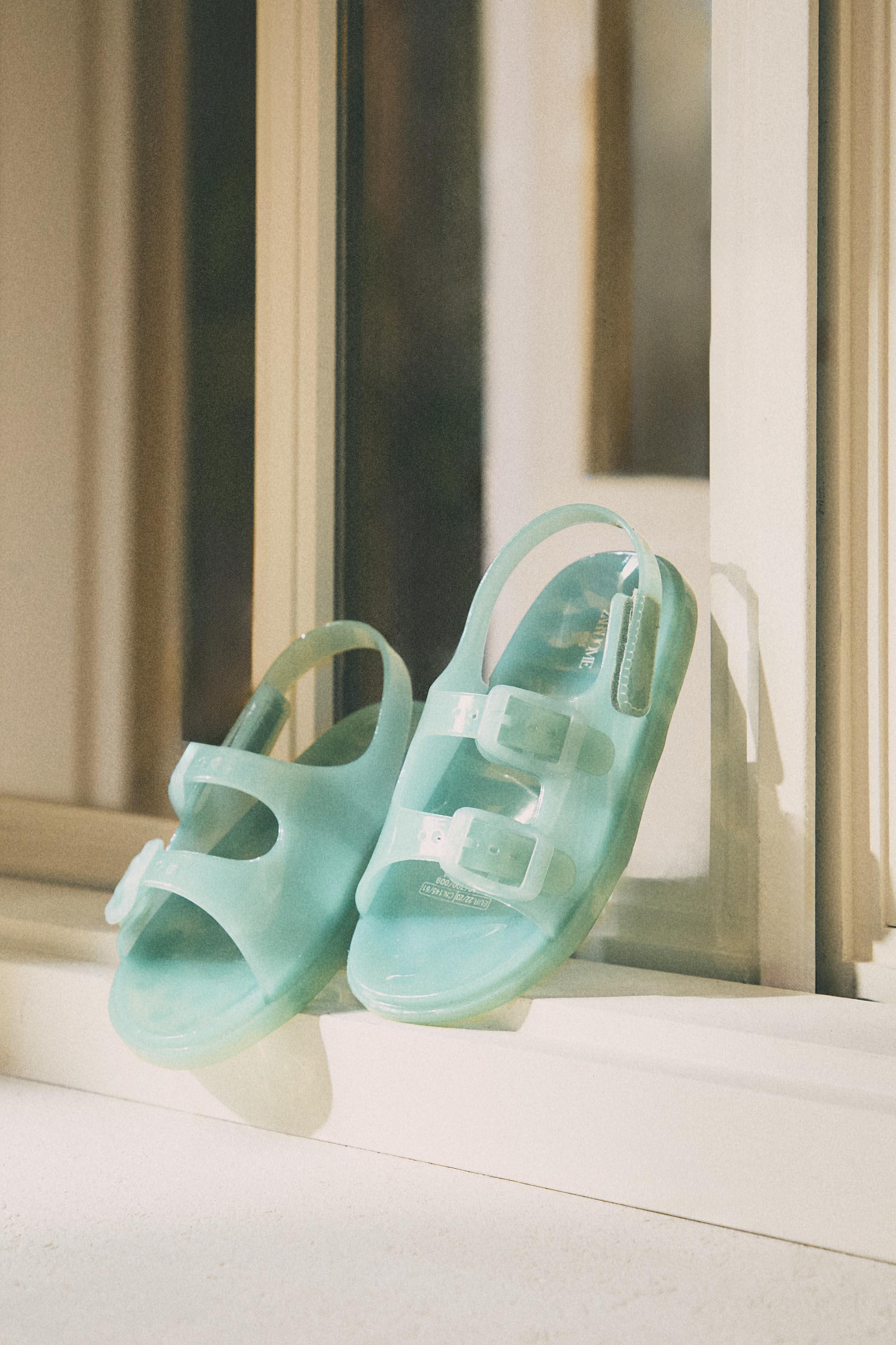 KIDS DOUBLE BUCKLE SANDALS — Blue