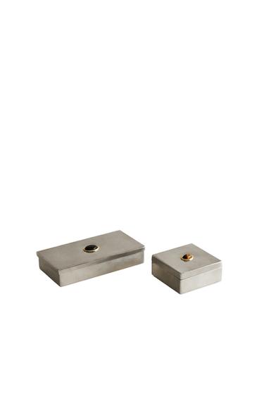 CAJA METAL PIEDRA - Plata oscuro de Zara