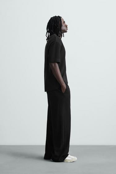 VERTICAL TEXTURED JOGGERS - Black by Zara