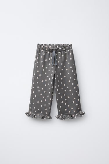 PANTALÓN FELPA ESTAMPADO VOLANTE - Gris medio de Zara