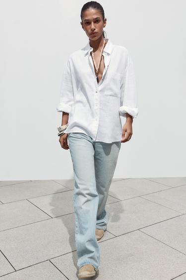 حذاء مجدول بعقب مفتوح من الجلد المقلوب - بيج فاتح الخاص بـ Zara