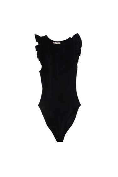 BODY NEGRO DE TIRANTES CON VOLANTES