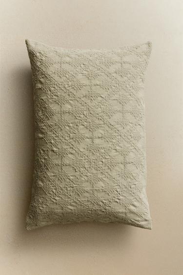 JACQUARD CUSHION COVER - Light green by Zara