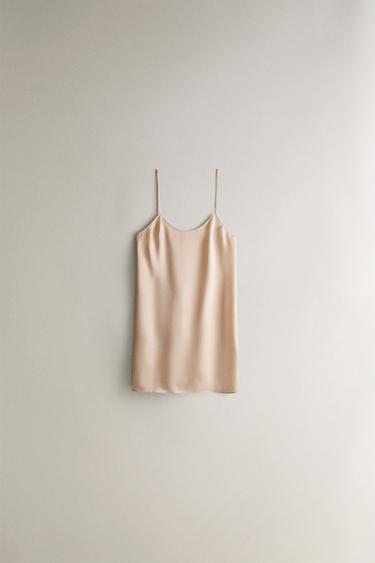 MULBERRY SILK SHORT NIGHTDRESS - Beige-pink by Zara - Image 0