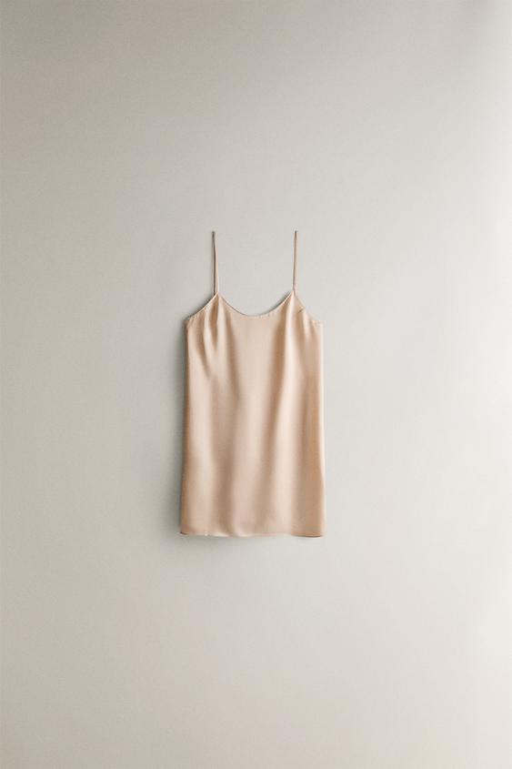 MULBERRY SILK SHORT NIGHTDRESS - Beige-pink by Zara - Image 0