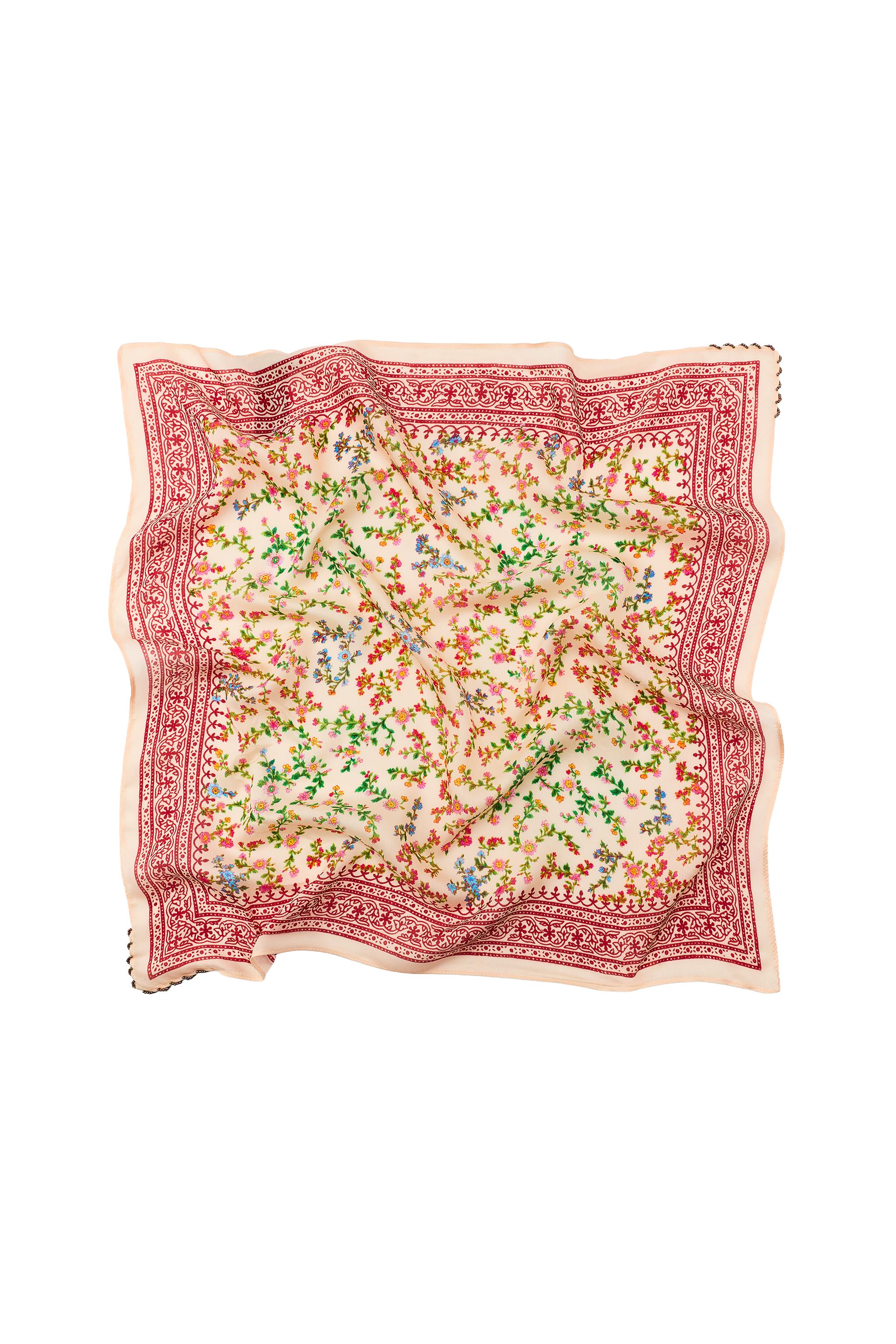 Zara 100% silk scarf, 55 x 55 cm, multicolored, bandana LOVE PRINT 100% SILK BANDANA - Bluish | ZARA Canada main image 2