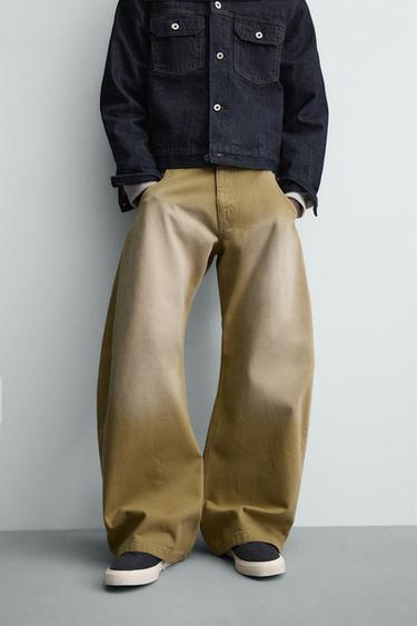 WASHED BALLOON FIT JEANS - camel by Zara - Image 4
