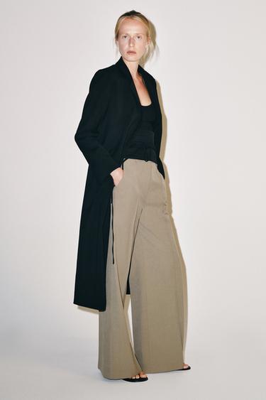 PANTALÓN ANCHO ZW COLLECTION - Visón de Zara