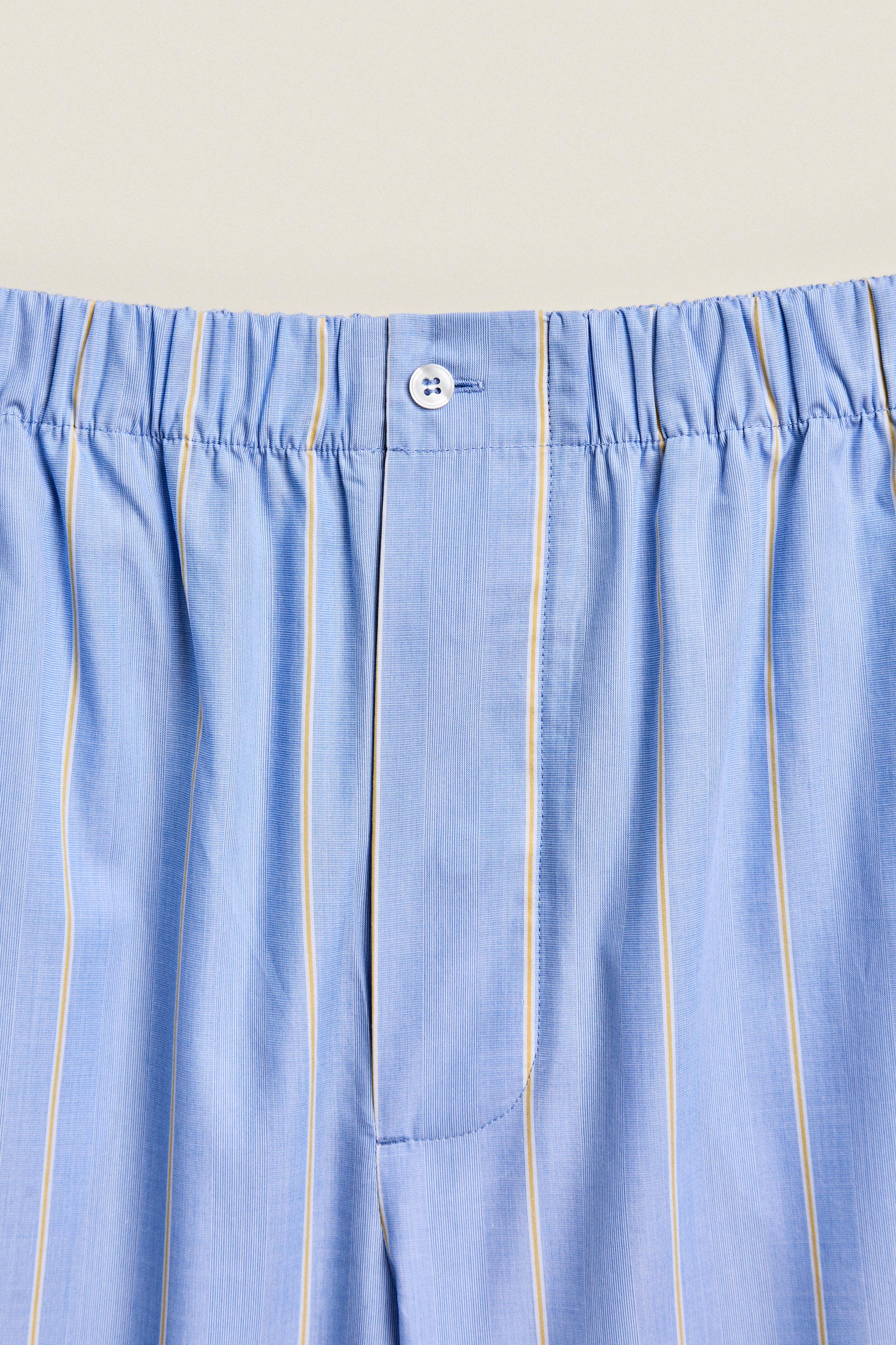 Blue and yellow striped pants best sale