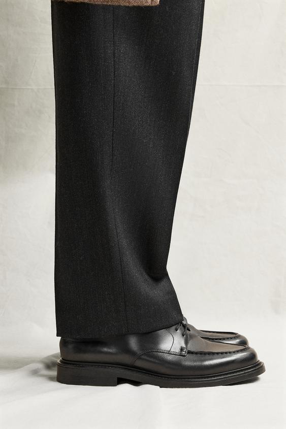 LEATHER DRESS SHOES - Black by Zara - Image 0