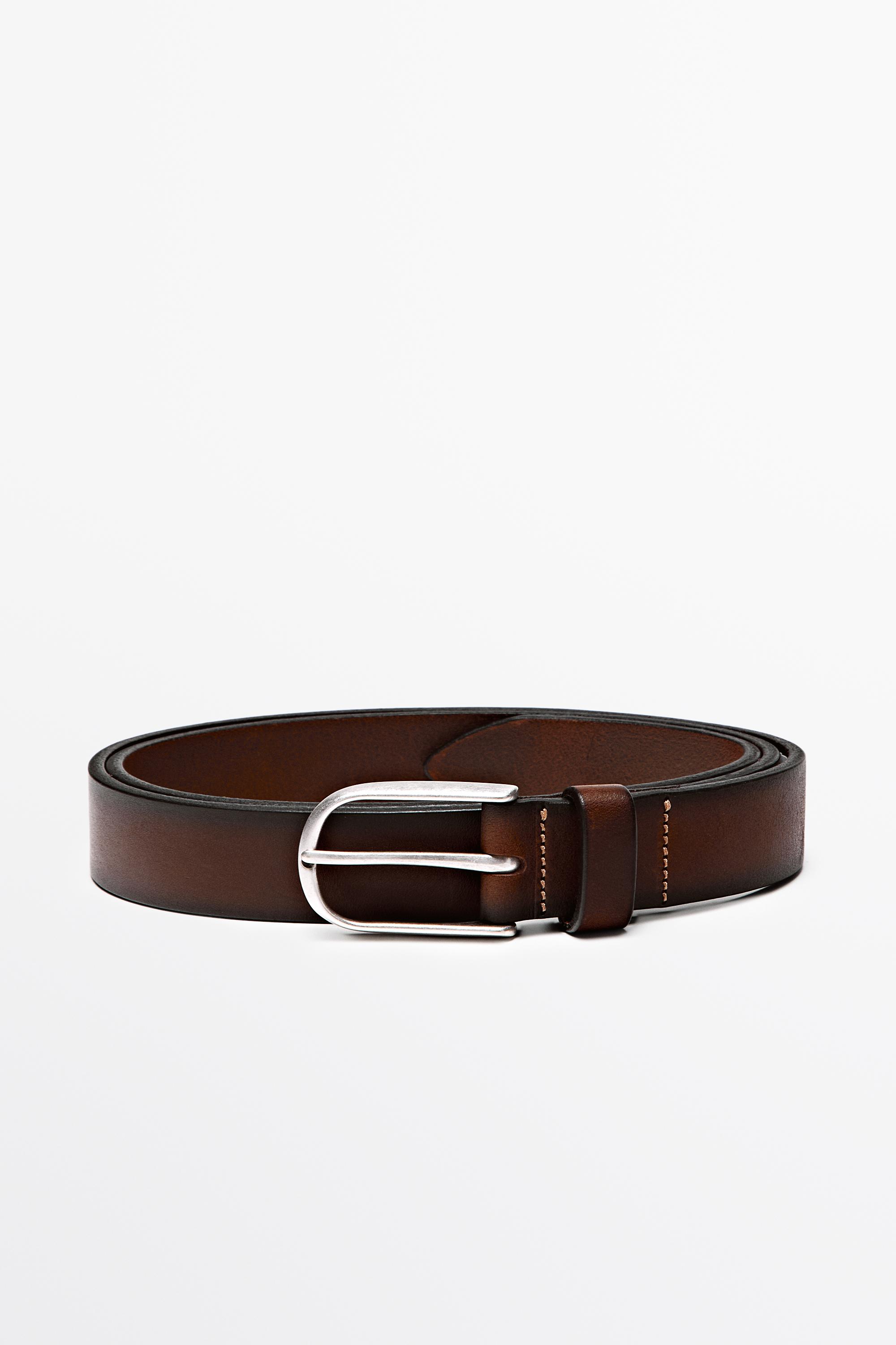 Shaded nappa leather belt — Brown