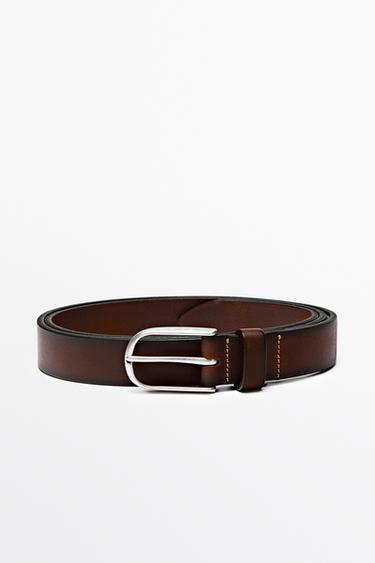 Zara Shaded nappa leather belt - Brown - Image 0