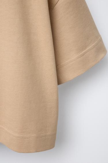 T-SHIRT ÉPAIS UNI - Camel moyen de Zara - Image 3